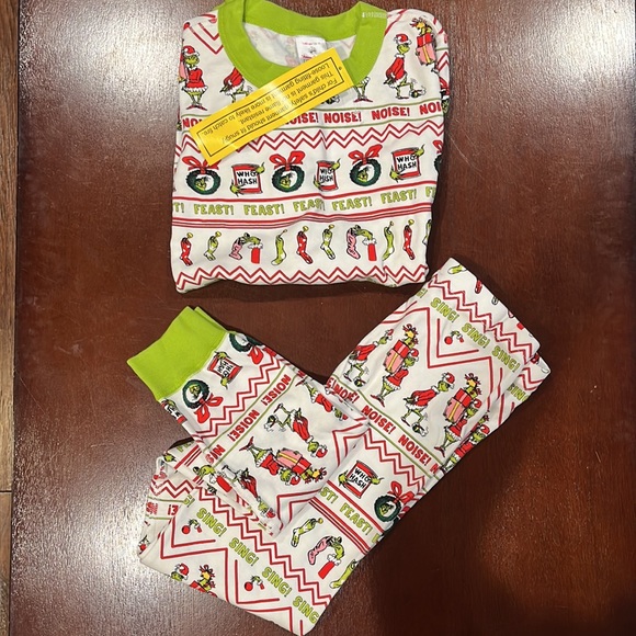 NWT Hanna Andersson Grinch Long John Pajama Set Size 10 Kids - Picture 1 of 3